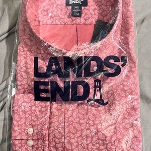 Land’s End Men’s Size XXL Long Sleeve Red Pattern
